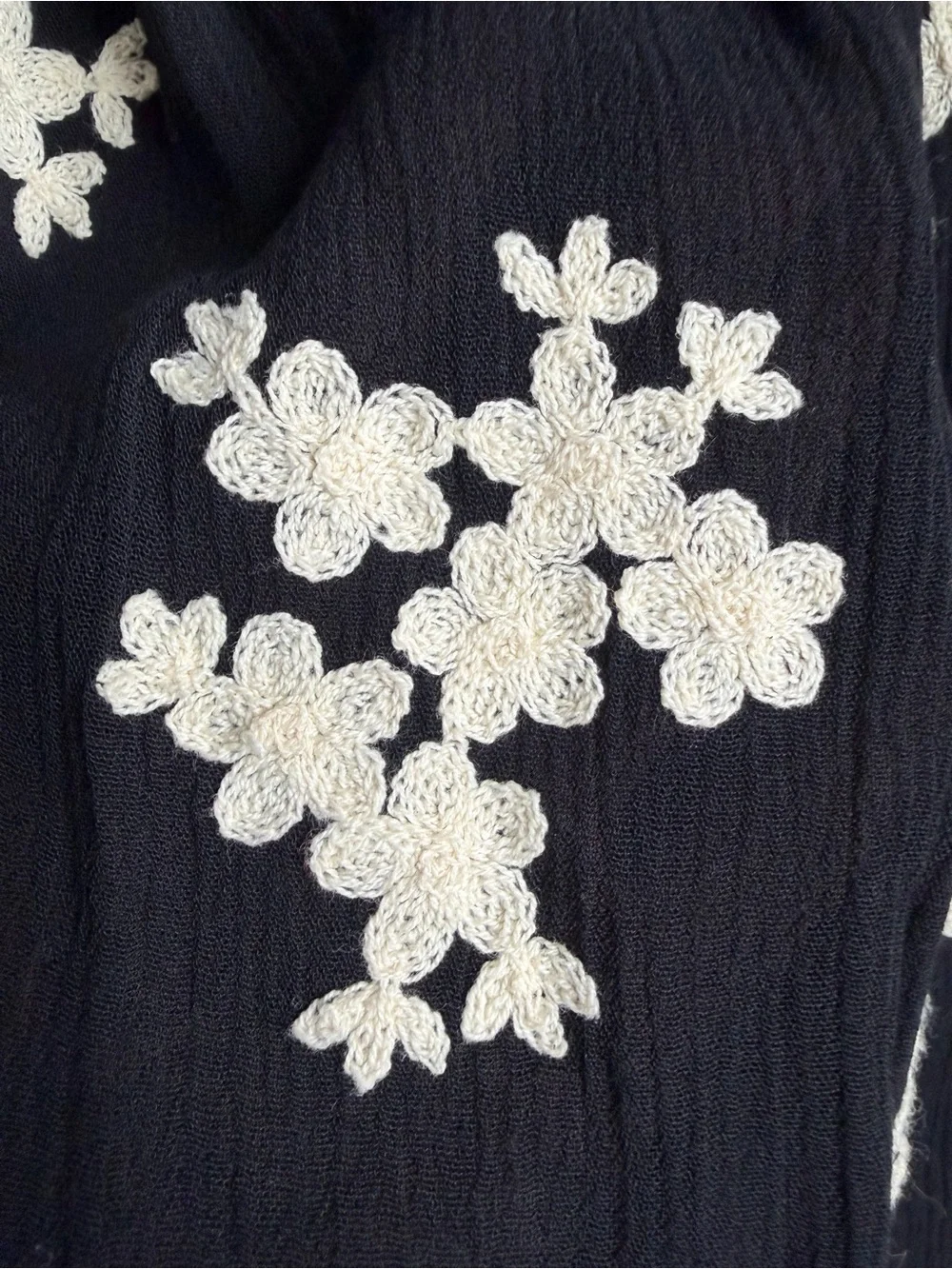 Soft Surroundings Black Floral Blouse – Romantic Country Cottagecore Large - Picture 4 of 6